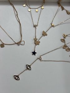 Gold Charm Necklaces combo of 4 layered necklace
