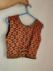 Maroon And Cream Lehenga Set (Women)