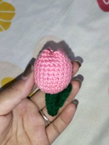 Crochet Tulip Flower Keychain 🌷