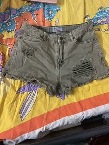 Distressed Denim Shorts