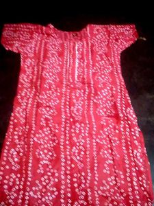Red Bandhani Kurta