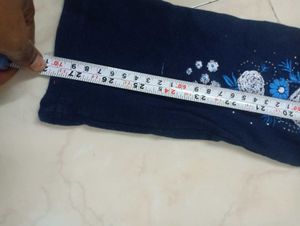 Blue Pant With Flower Design For 10 Year Gir