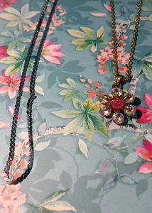 Two👍 Locket Chain 💫 Earrings
