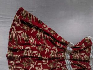 crimson red-white floral mini summer dress 🍒