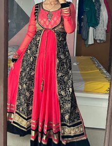 Long Anarkali Wedding Wear Dress With Pant & Shawl