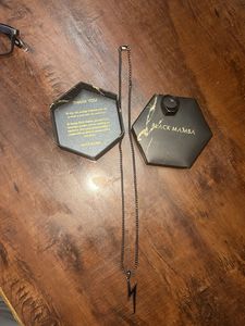 Men’s Black Mamba Necklace & Ring free size