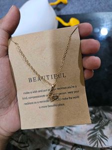 Combo Of Gold Circle Pendant &amp; Butterfly Necklace