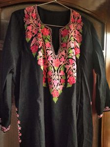 Wool Embroidered Pheran from Kashmir