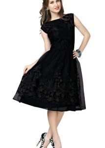 Elevate Women A-line Black Knee Length Dress