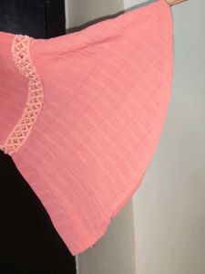 Peach Top with Lace Detail