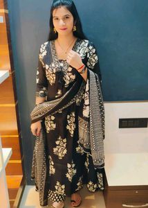 Black Anarkali Dress Set