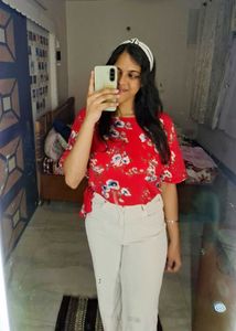 Floral Red Top