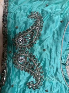 Teal Embellished saree