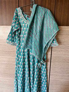 Blue Kurta &amp; Dupatta XXL