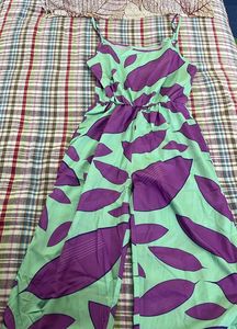Funky Leaf Print Jumpsuit