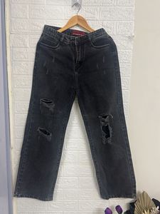 Ripped Wide Leg Jeans