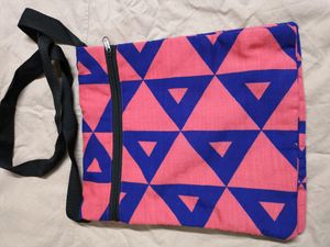 Pink &amp; Blue Geometric Crossbody Bag