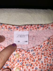 Zara Ripped Floral Printed  Top And Bodysuit