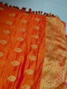Silk Saree With Different Shade Of Orange