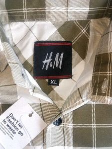 New H/M (Olive Green 🫒) Branded Check Shirt★👔★