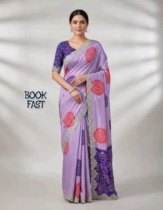 Elegant Blue &amp; Red Saree