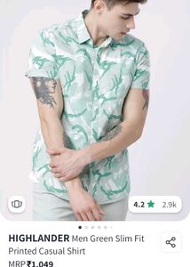 Highlander Green Printed Shirt