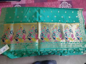 Benarasi Sea Green Weaving Dupatta