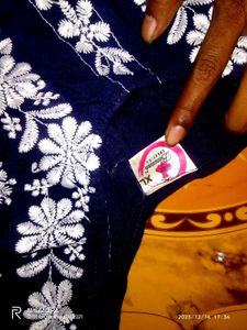 Elegant Navy Blue Embroidered Kurta