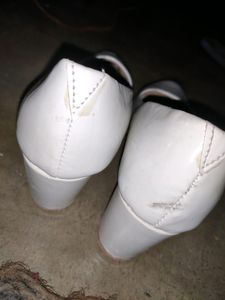 White Bellies With Block Heels