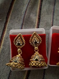 Gold Tone Jhumka Earrings