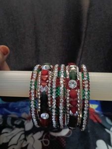 Sparkling Red and Green Bangles