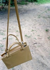 Tan Leather Top Handle Bag