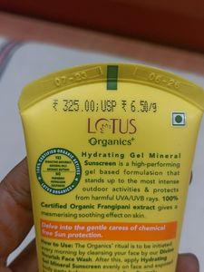 Lotus Organic Hydrating Gel Mineral Sunscreen