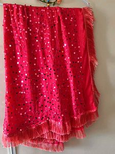 peech pink Sequin Dupatta