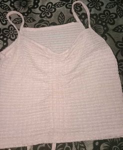 Blush Pink Textured Crop Top