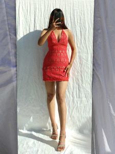 Forever 21 Red Lace Mini Dress