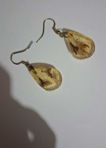 Teardrop real Flower Resin Earrings