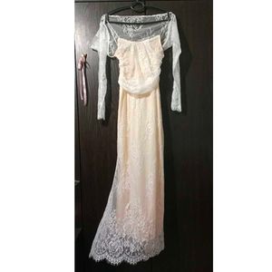 Lace White Dress With Shrug