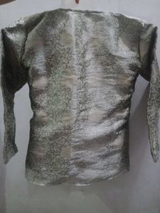 Patterned Blazer with Trim