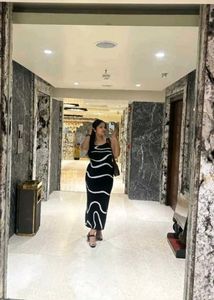 Stylish Black &amp; White Maxi Dress