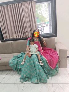 Elegant Teal &amp; Pink Indian Lehenga Set