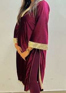 Maroon Velvet Kurta