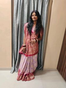 Elegant Pink Banarasi Saree