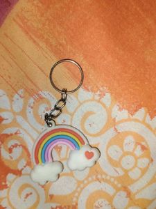Rainbow Cloud Keychain