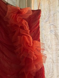 Orange Ruffle Bodycon Mermaid Dress 🎀