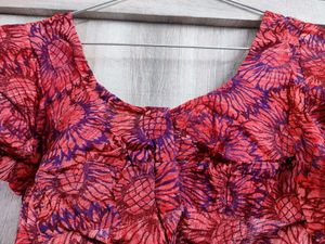 Stitched Blouse In Colour Pink blue