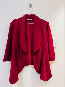 Red Draped Cardigan Small Size
