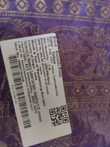 New With Tag Mysore Silk Foil Print Saree