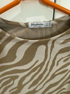 Zebra Print Long Sleeve Top