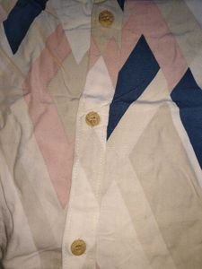 Geometric Print Button-Down Shirt